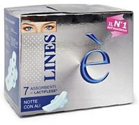 LINES Extra con alas absorbentes (total 6 paquetes de 9 unidades).