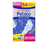 Lines Petalo - Compresas Ultra Noche con alas, paquete de 54 unidades
