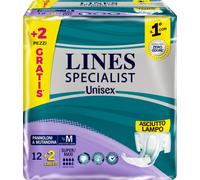 Lines Specialist Pañal Incontinencia de Bragas Hombre Mujer, Talla M x12+2