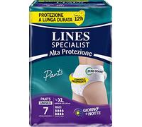 LINES SPECIALIST PANTS MAXI UNISEX ALTA PROTECCIÓN para incontinencia hombre y mujer, talla XL, paquete de 7 unidades
