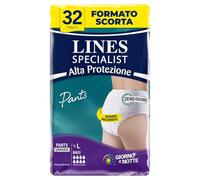Lines Specialist Pants Maxi Unisex Bragas Absorbentes para Incontinencia Mujer y Hombre, Alta Protección hasta 12h, Talla L, 4 Paquetes de 8 Unidades