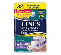 Lines Specialist Pants Maxi Unisex, Bragas Absorbentes para Incontinencia Mujer y Hombre, Alta Protección hasta 12h, Talla M, Suministro mensual, 4 Paquetes de 8 Unidades