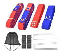 Linese de cancha de voleibol - Kit de marcado plegable para playa patio | Cinta deportiva duradera, diseño de correas fuertes al aire libre para juegos de práctica, campo de patio de cas