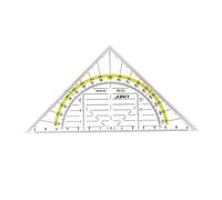 Linex Geometría triangular transparente con mango extraíble, 1 unidad, 14 cm