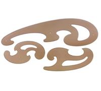 Linex LXO103 Burmester - Curvígrafos (cantos achaflanados, 3 piezas, tintados), color marrón