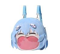 Linfemy KanameMadoka Mochila de peluche ItaBag Anime Monedero Transparente Bolso Escolar Lindo Chica Cosplay Monedero para DIY Decoraciones, Ayanami Rei, 37 X 35 CM