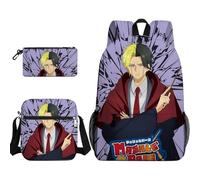 Linfemy Mash Burnedead - Juego de 3 estuches de mochila de anime con impresión 3D, bolsa de hombro, papelería, gran capacidad, suministros escolares, almacenamiento para estudiantes, tipo 5, 40 / 23
