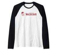 Linfield University Wildcats Mack Mascot Horizontal Camiseta Manga Raglan