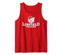 Linfield University Wildcats Mack Mascot Stacked Camiseta sin Mangas