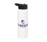 Linfield University Wildcats Mack Mascot Stacked Stainless Steel Insulated Water Bottle