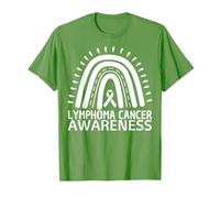 Linfoma Cancer Awareness Month Rainbow Ribbon Lime Green Camiseta