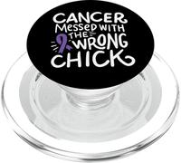 Linfoma de Hodgkin Cáncer Superviviente Combatiente Quimioterapia Violeta Cinta PopSockets PopGrip para MagSafe