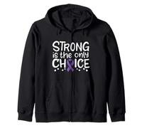 Linfoma de Hodgkin Cáncer Superviviente Combatiente Quimioterapia Violeta Cinta Sudadera con Capucha