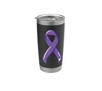 Linfoma Hodgkin Cinta Cáncer Superviviente Combatiente Quimioterapia Violeta Vaso térmico de acero inoxidable de doble pared