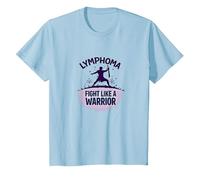 Linfoma: Lucha como un Guerrero: Apoyo Inspirador para el cáncer Camiseta, Niños, Azul Bebé, 12 años