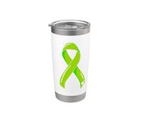 Linfoma no Hodgkin Cinta Cáncer Superviviente Chemo Verde Vaso térmico de acero inoxidable de doble pared