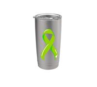 Linfoma no Hodgkin Cinta Cáncer Superviviente Chemo Verde Vaso térmico de acero inoxidable de doble pared