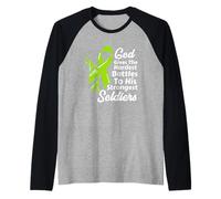Linfoma no Hodgkin Conciencia Quimioterapia Fe Soldados Dios Camiseta Manga Raglan