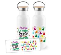 LINFORMAL Botella Personalizada Profesora 750 ml, Regalo Personalizado Profesora Fin de Curso, Detalle de Clase con Nombre y Alumnos para Maestra, Seño o Tutora - La mejor profe -