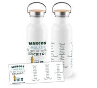 LINFORMAL Botella Personalizada Profesora/Profesor 750 ml, Regalo Profesora Infantil Fin de Curso, Regalo Personalizado con Nombre y Alumnos para Maestra o Seño - Molas lo que no está escrito -