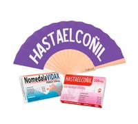LINFORMAL Pack Regalo Divertido Mujer con Abanico Lila HastaElCoñil y 2 Pharmacoñas de Broma, HastaElCoñil y NoMeDaLaVidaX, Regalo Original Amiga, Compañera Trabajo, Cumpleaños Mujer