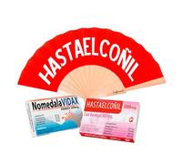 LINFORMAL Pack Regalo Divertido Mujer con Abanico Rojo HastaElCoñil y 2 Pharmacoñas de Broma, HastaElCoñil y NoMeDaLaVidaX, Regalo Original Amiga, Compañera Trabajo, Cumpleaños, Amigo Invisible