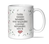 LINFORMAL Taza con Frases Existen momentos inolvidables. Cosas inexplicables y personas incomparables Ideal para Café, Regalo Original. Cerámica 350ml