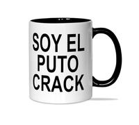 LINFORMAL - Taza de Cerámica 350ml - Ideal para el Desayuno y Tomar Café - Tazas Originales para Regalar - Humor Sarcástico - Apta para Microondas y Lavavajillas - Soy el El Put@ Crack