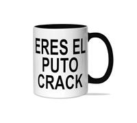 LINFORMAL - Taza de Cerámica 350ml - Ideal para el Desayuno y Tomar Café - Tazas Originales para Regalar - Humor Sarcástico - Apta para Microondas y Lavavajillas - Eres El Put@ Crack