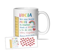 LINFORMAL Taza Personalizada Profesora 350 ml - Regalo Fin de Curso para Profesora Infantil, Maestra, Seño o Tutora, Detalle de Clase con Nombre y Alumnos - Ser buen profe -