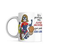 LINFORMAL Taza Profesora 350 ml, Regalo Fin de Curso para Profesora, Profe, Maestra, Seño o Tutora, Regalos para profesoras - Profesora super increible -