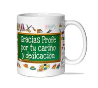 LINFORMAL Taza Profesora 350 ml, Regalo Fin de Curso para Profesora y Profesor, Maestra, Seño o Tutora, regalos orginales para profesores - Gracias profe por tu cariño y dedicacíon -