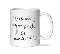 LINFORMAL Taza Profesora Música 350 ml, Regalo Fin de Curso para Profe de Música, Maestra o Profesor/a, Detalle Original regalos para prfoesoras - Eres mi mejor profe de músic -