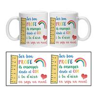 LINFORMAL - Taza "Ser bon profe és ensenyar desde el cor" (catalán) - Taza Cerámica 350ml - Taza Original - Taza Café Desayuno - Regalo Fin de Curso - Apto Microondas y Lavavajillas