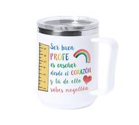 LINFORMAL Taza Térmica Profesora Fin de Curso, Vaso Térmico Acero Inoxidable, Regalo Profe Original para Maestra, Seño o Tutora, Regalos para Profesores - Libre de BPA - Ser buen profe -