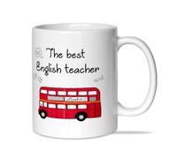 LINFORMAL - Taza "THE BEST ENGLISH TEACHER" - Taza Cerámica 350ml - Taza Original - Taza Café Desayuno - Regalo Fin de Curso - Apto Microondas y Lavavajillas