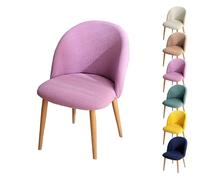 LinFortune Funda para Silla de Comedor con Respaldo Curvo Funda para Silla Redonda A Cuadros Funda Protectora para Taburete Redondo Funda Protectora para Silla de Comedor Color Morado 1 Unidad
