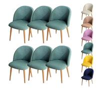 LinFortune Funda para Silla de Comedor con Respaldo Curvo Funda para Silla Redonda A Cuadros Funda Protectora para Silla de Comedor Redonda para Comedor Sala de Estar Hotel Verde 6 Piezas