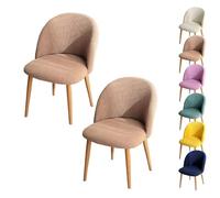 LinFortune Funda para Silla de Comedor con Respaldo Curvo Funda para Silla Redonda A Cuadros Funda Protectora para Taburete Redondo Funda Protectora para Silla de Comedor Color Caqui 2 Piezas