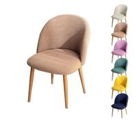 LinFortune Funda para Silla de Comedor con Respaldo Curvo Funda para Silla Redonda A Cuadros Funda Protectora para Taburete Redondo Funda Protectora para Silla de Comedor Color Caqui 1 Unidad