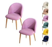 LinFortune Funda para Silla de Comedor con Respaldo Curvo Funda para Silla Redonda A Cuadros Funda Protectora para Taburete Redondo Funda Protectora para Silla de Comedor Color Morado 2 Piezas