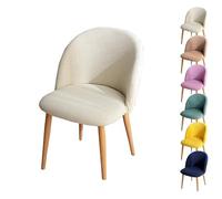 LinFortune Funda para Silla de Comedor con Respaldo Curvo Funda para Silla Redonda A Cuadros Funda Protectora para Taburete Redondo Funda Protectora para Silla de Comedor Color Crema 1 Unidad