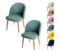 LinFortune Funda para Silla de Comedor con Respaldo Curvo Funda para Silla Redonda A Cuadros Funda Protectora para Silla de Comedor Redonda para Comedor Sala de Estar Hotel 2 Piezas Verde