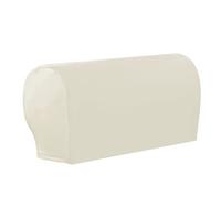 LinFortune Fundas de Reposabrazos de Cuero Sintético Fundas de Reposabrazos Elásticas Vintage para Sillas Sofás Sillones Fundas para Sofás Reclinables 2 Piezas Color Blanco