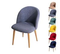 LinFortune Fundas para Sillas de Comedor Fundas para Sillas con Respaldo Curvo A Cuadros Fundas Elásticas Modernas para Sillas Curvas Fundas para Taburetes Redondos Gris 1 Unidad