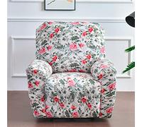 LinFortune Fundas para Sillón Reclinable con Bolsillos Funda Elástica para Sillón Reclinable de 4 Piezas Protector de Sofá para Sala de Estar (Rosa)