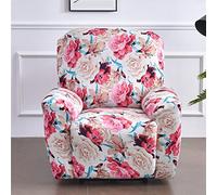LinFortune Fundas Reclinables para Sillón Eléctrico con Bolsillos Funda Elástica de 4 Piezas para Sillón Reclinable Protector de Sofá para Sala de Estar (Rosa Rosa)