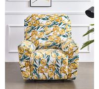 LinFortune Fundas Reclinables para Sillón Eléctrico con Bolsillos Funda Elástica de 4 Piezas para Sillón Reclinable Protector de Sofá para Sala de Estar (Tulipán Amarillo)