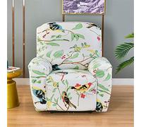 LinFortune Fundas Reclinables para Sillón Eléctrico de 1 Plaza con Bolsillos Funda Elástica para Sillón Reclinable Fundas de Sofá para Sala de Estar (1 Plaza Planta Y Pájaro)