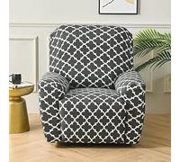 LinFortune Fundas Reclinables para Sillón Eléctrico de 1 Plaza con Bolsillos Funda Elástica para Sillón Reclinable Fundas de Sofá para Sala de Estar (1 Plaza Quatrefoil)